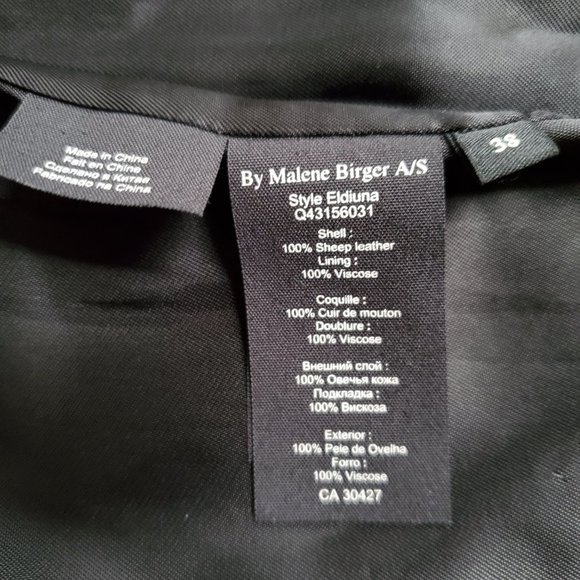 Malene Birger | Black Leather Zip Pencil Skirt - Picture 6 of 6